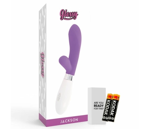 Glossy Jackson Rabbit Intimate Massager Dual Motor Purple 12cm