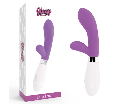 Glossy Jackson Rabbit Intimate Massager Dual Motor Purple 12cm