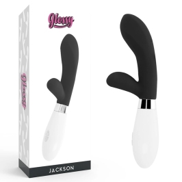 Glossy Jackson Rabbit Black Dual Motor Silicone Massager 12cm Glossy Jackson Rabbit Black Dual Motor Silicone Massager 12cm