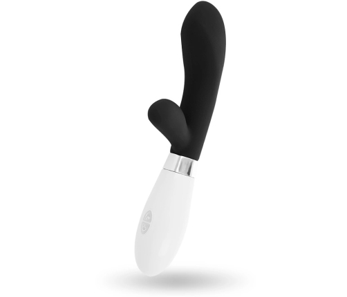 Glossy Jackson Rabbit Black Dual Motor Silicone Massager 12cm