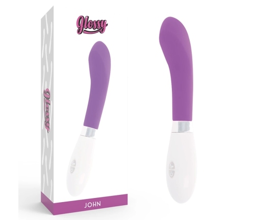 Glossy John Intimate Device Purple - 10 Modes, 12 cm, Silicone, Waterproof