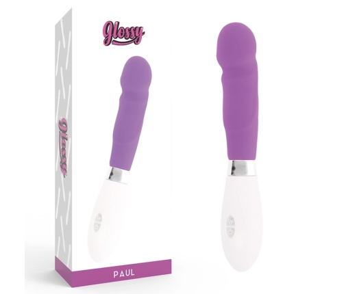 GLOSSY Paul Intimate Silicone Device 12cm Purple 10 Modes Waterproof