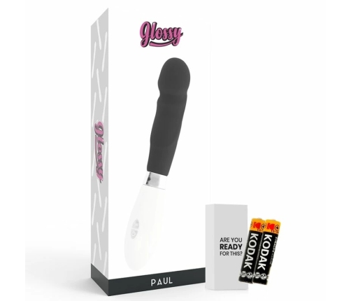 Glossy Paul Intimate Silicone Device Black 12cm 10 Modes Waterproof