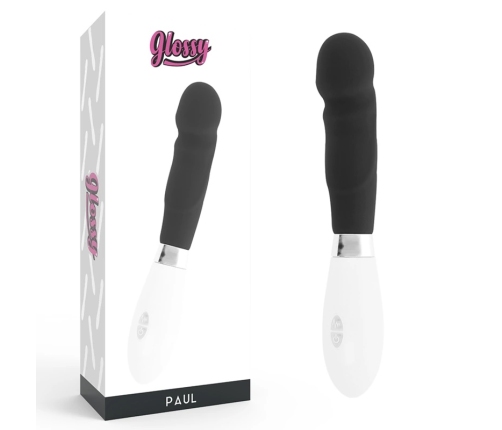 Glossy Paul Intimate Silicone Device Black 12cm 10 Modes Waterproof
