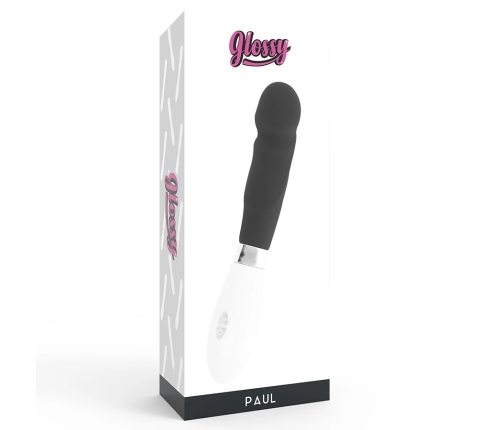 Glossy Paul Intimate Silicone Device Black 12cm 10 Modes Waterproof