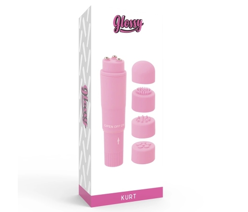 Glossy Kurt Pink Compact Multi-Speed Personal Massager 4-in-1