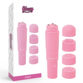 Glossy Kurt Pink Compact Multi-Speed Personal Massager 4-in-1 Glossy Kurt Pink Compact Multi-Speed Personal Massager 4-in-1