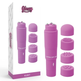 Glossy Kurt Compact Multi-Head Massager Purple 10.7cm ABS Waterproof Glossy Kurt Compact Multi-Head Massager Purple 10.7cm ABS Waterproof
