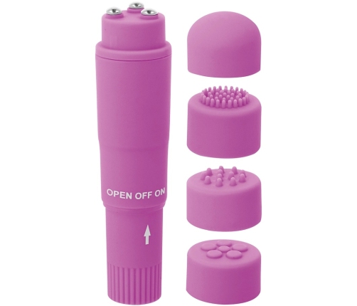 Glossy Kurt Compact Multi-Head Massager Purple 10.7cm ABS Waterproof