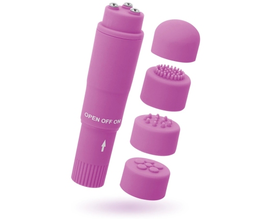 Glossy Kurt Compact Multi-Head Massager Purple 10.7cm ABS Waterproof