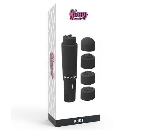 Glossy Kurt Pocket Massager Black - Compact Multi-Speed Relaxation Tool