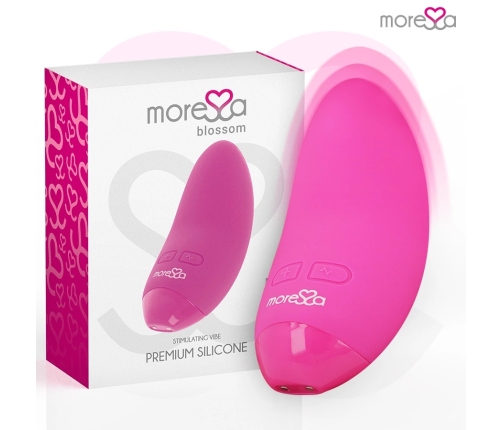 Moressa Blossom Pink Compact Rechargeable Massager, 6 Modes, Medical Silicone