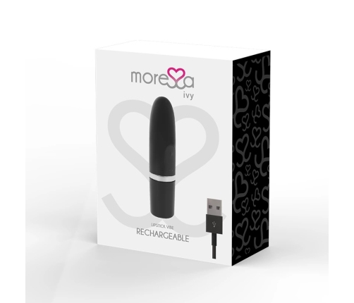 Moressa Ivy Compact Rechargeable Silicone Vibrator Black 90x22mm