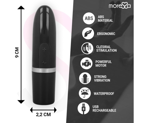 Moressa Ivy Compact Rechargeable Silicone Vibrator Black 90x22mm