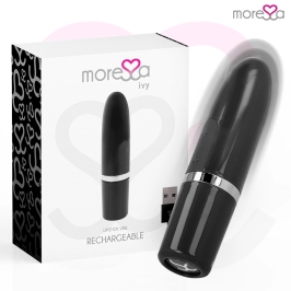 Moressa Ivy Compact Rechargeable Silicone Vibrator Black 90x22mm