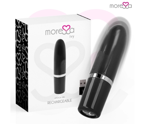 Moressa Ivy Compact Rechargeable Silicone Vibrator Black 90x22mm