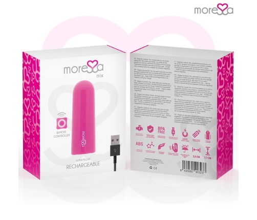 Moressa Ivy Travel Intimate Vibrator, Pink, Rechargeable Silicone, 9 Modes