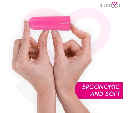 Moressa Ivy Travel Intimate Vibrator, Pink, Rechargeable Silicone, 9 Modes