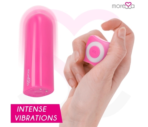 Moressa Ivy Travel Intimate Vibrator, Pink, Rechargeable Silicone, 9 Modes