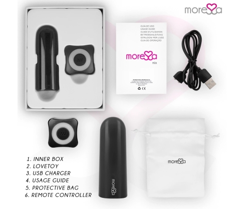 MORESSA - NIX POTENTE VIBRADOR MULTI JUEGOS CONTROL REMOTO NEGRO