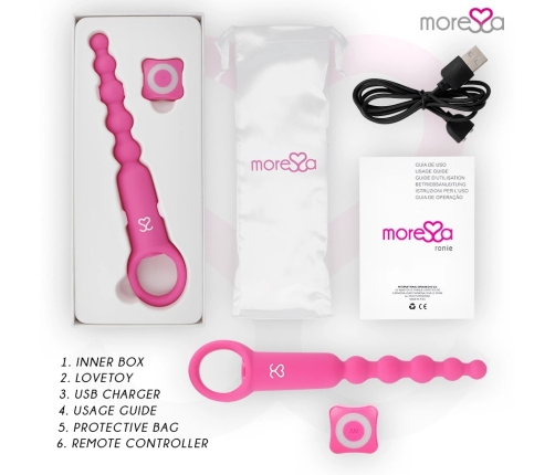 Moressa Ronie Remote-Controlled Anal Bead System Pink - Silicone, 7 Modes