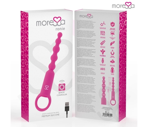 Moressa Ronie Remote-Controlled Anal Bead System Pink - Silicone, 7 Modes