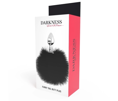 Darkness Black Tail Plug 7 cm - Silicone Model with Faux Fur Accent