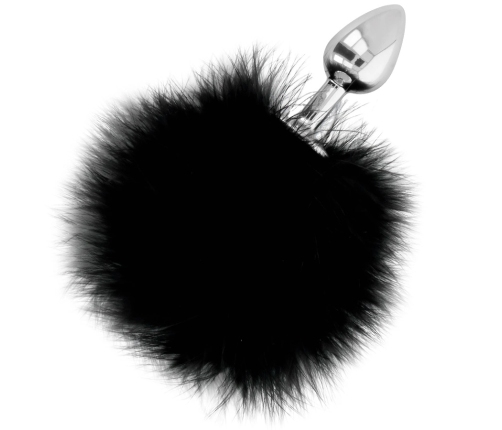 Darkness Black Tail Plug 7 cm - Silicone Model with Faux Fur Accent