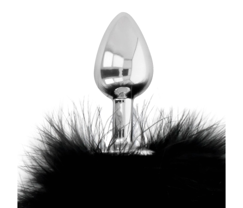 Darkness Black Tail Plug 7 cm - Silicone Model with Faux Fur Accent