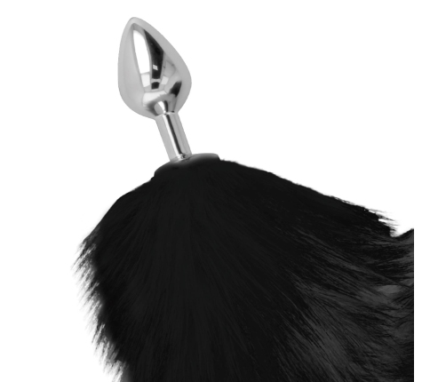 DARKNESS - PLUG ANAL SILVER 8 CM CON COLA NEGRO