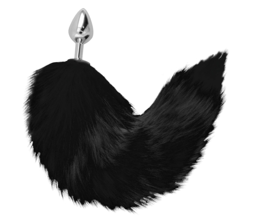 DARKNESS - PLUG ANAL SILVER 8 CM CON COLA NEGRO