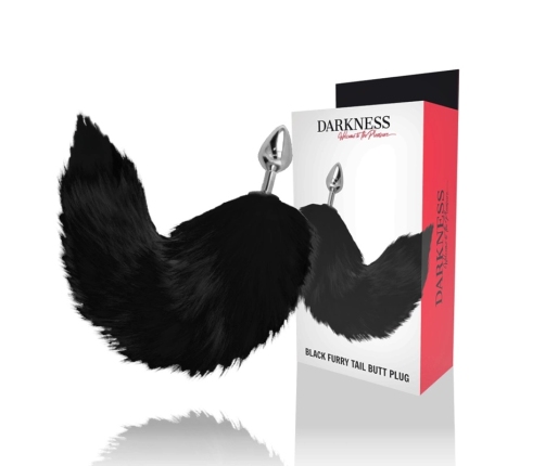 DARKNESS - PLUG ANAL SILVER 8 CM CON COLA NEGRO