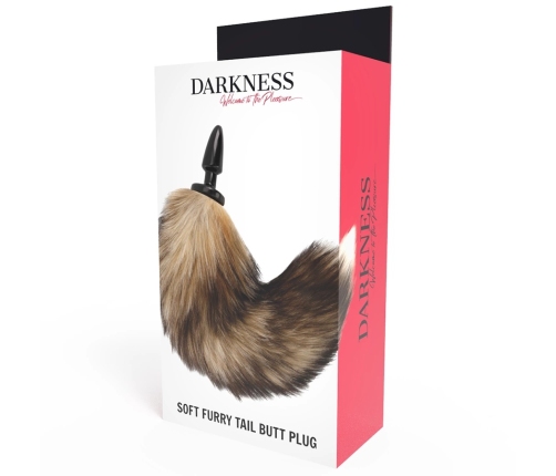 DARKNESS - COLA NATURAL CON PLUG ANAL SILICONA 10 CM