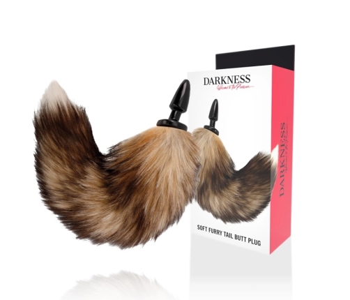 DARKNESS - COLA NATURAL CON PLUG ANAL SILICONA 10 CM