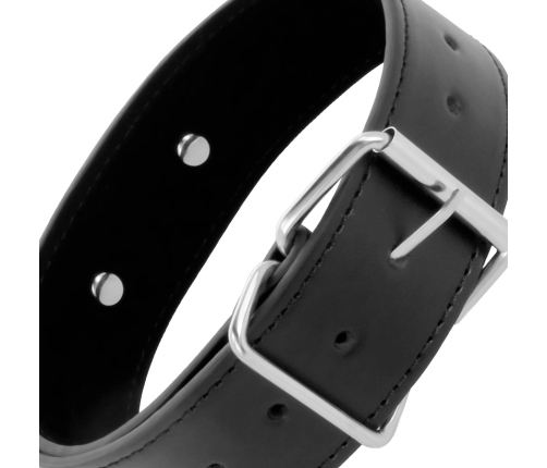 Darkness Collar Model 8435565904135 with Leather Chain - Adjustable, Padded, Black