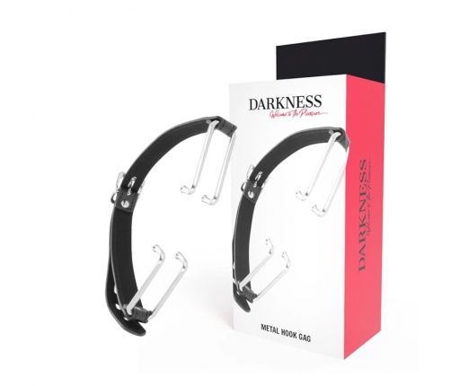 Darkness Adjustable Black Gag Hook - Premium Leather Strap System