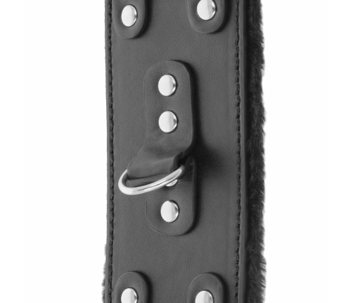 Darkness Adjustable Black Leather Handcuffs with Soft Lining