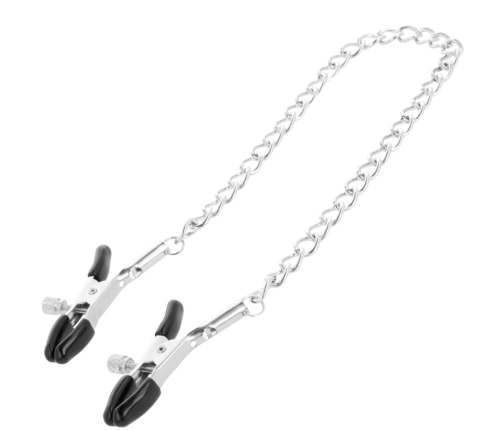 Darkness Adjustable Metal Chain Nipple Clamps - Nickel-Free, Unisex