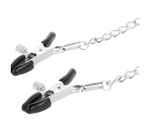 Darkness Adjustable Metal Chain Nipple Clamps - Nickel-Free, Unisex