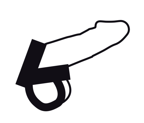 Darkness Adjustable Leather Dual Support Ring - Black & Silver, Universal Size