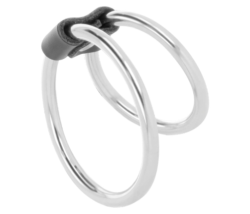 Darkness Double Metal Intimate Support Ring - Adjustable Dual Size 5/3.8 cm