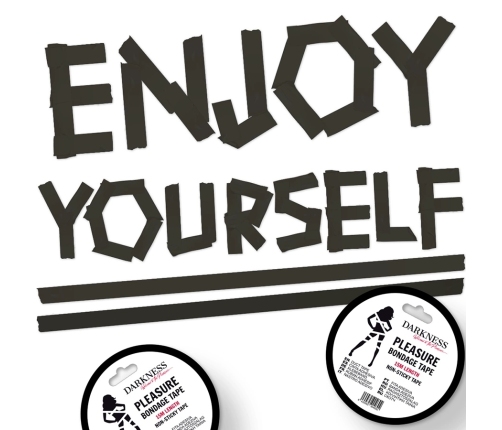 Darkness Bondage Tape 15m - Non-Adhesive Black Restraint Roll