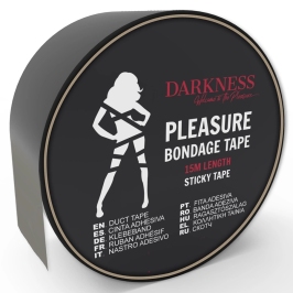Darkness Black Bondage Tape 15m - Flexible Adhesive Roleplay Accessory