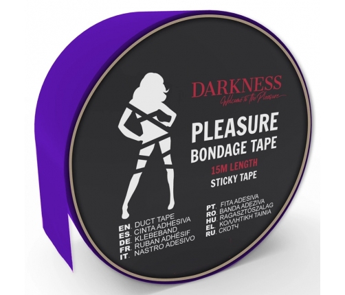 Darkness Bondage Tape Lilac 15m - Reusable Restraint Accessory