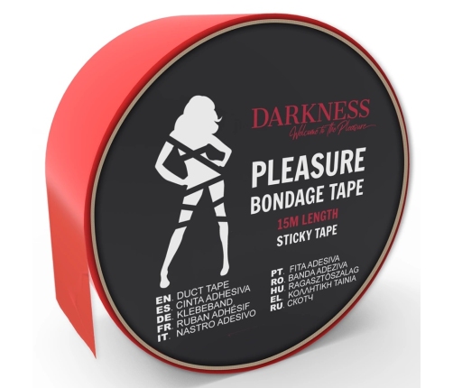 Darkness Red Bondage Tape 15m - Flexible Adhesive Tape for Bondage Play