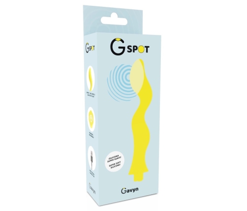 G-SPOT Gavyn Vibrating Massager Yellow - Medical Silicone, USB, 10 Modes