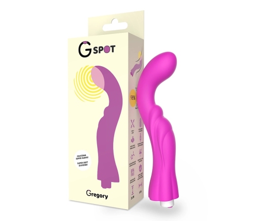 G-SPOT Gregory Violet Rechargeable Curved Massager 200mm Medical Silicone