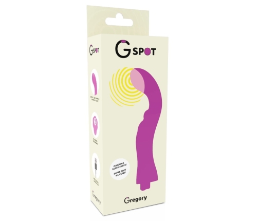 G-SPOT Gregory Violet Rechargeable Curved Massager 200mm Medical Silicone