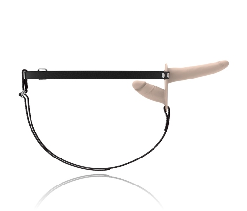 Fetish Submissive Adjustable Double Attachment Harness, Flesh, Silicone