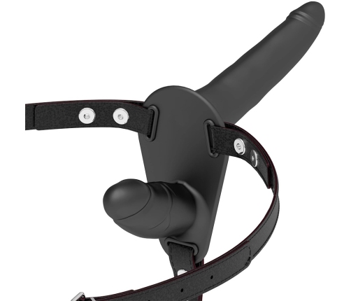 Fetish Submissive Harness Black - Adjustable Dual Attachment System, Silicone